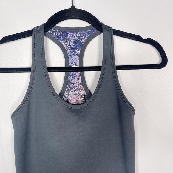 Ivivva by Lululemon Girls 12 Purple Gray Reversible Racerback Tank Top Galaxy - Picture 9 of 10